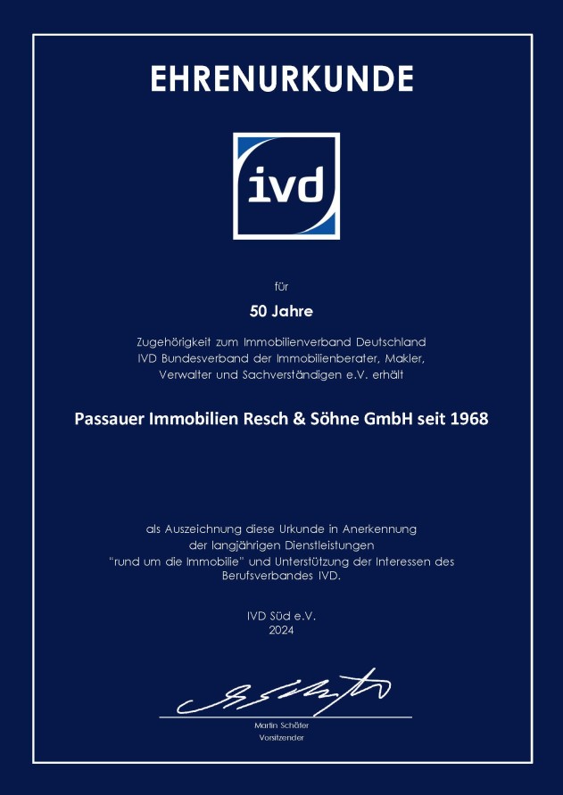 Besondere Ehrung - 50 Jahre Mitgliedschaft im IVD!